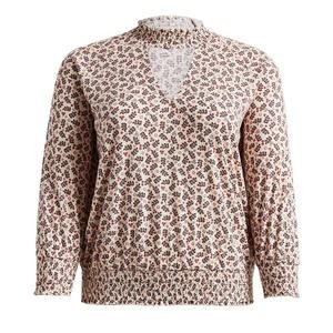 NWT! Torrid Floral Textured Jersey Choker Neck Smocked Hem Blouse Plus Size 6x